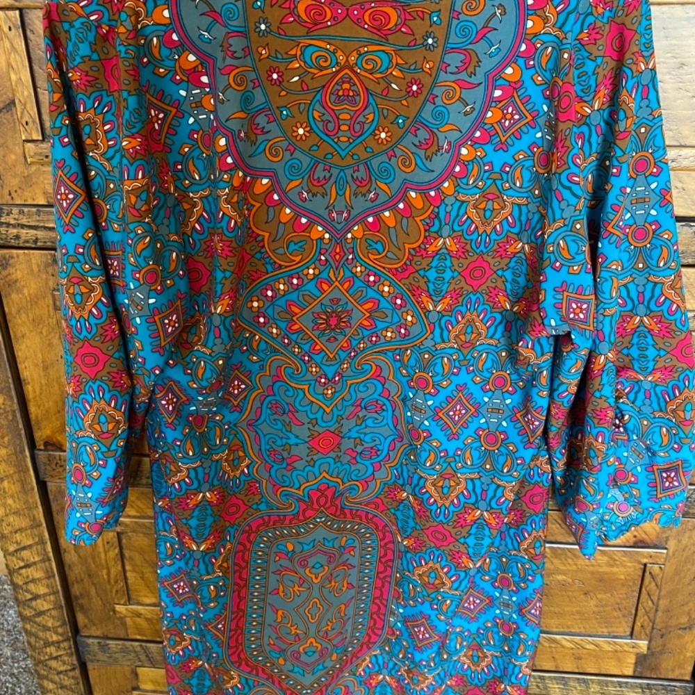 Print boho dress beach swim cover up - Picture 2 of 4